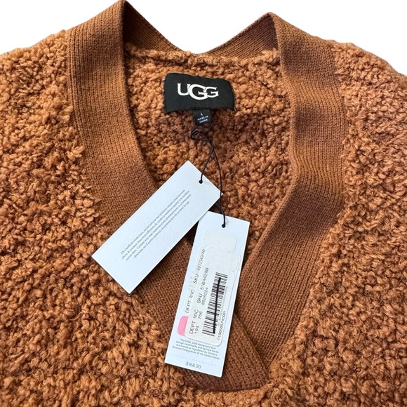 NEW Ugg Dreeann Plush Fleece Wool Blend V-Neck Long Sleeve Pullover Size Large - Picture 2 of 5